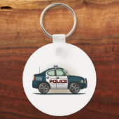 警察インターセプターカー警官カーキーチェーン キーホルダー (正面)
