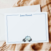 警察カスタムの車の文房具、少年の青と白 サンキューカード