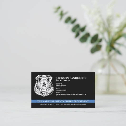 警察カスタムロゴ法執行部 名刺 (スタンド正面)