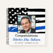 警察カスタム写真退職パーティーゲストブック ノートブック (正面)