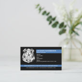 警察カスタム法執行ロゴ 名刺 (スタンド正面)