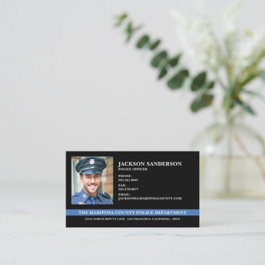 警察カスタム法執行写真 名刺 (スタンド正面)