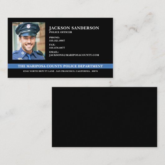 警察カスタム法執行写真 名刺 (正面/裏面)