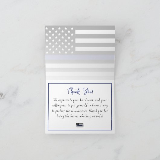 警察カスタム法執行感謝状 サンキューカード (内部)