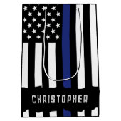 警察カスタム法執行感謝状 ミディアムペーパーバッグ (裏面)