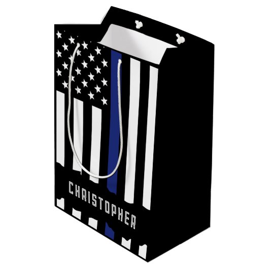 警察カスタム法執行感謝状 ミディアムペーパーバッグ (裏面アングル)