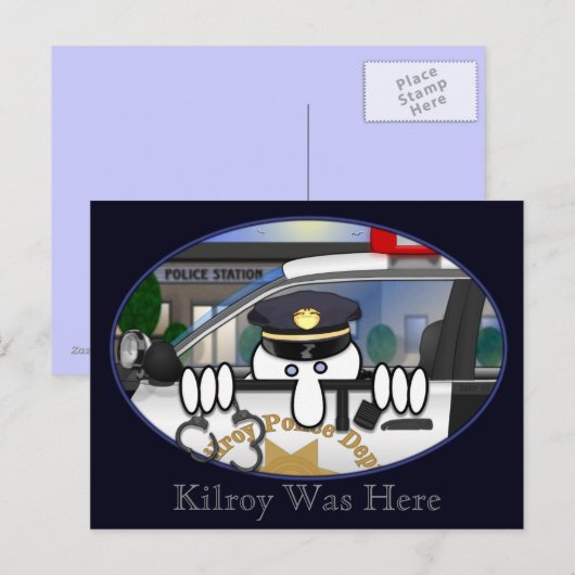 警察キルロイ葉書2 ポストカード (正面/裏面)
