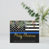 警察クリスマスシンブルーライン法執行H シーズンポストカード (スタンド正面)