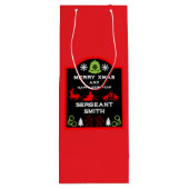 警察クリスマス装飾ボトル ワインギフトバッグ (裏面)