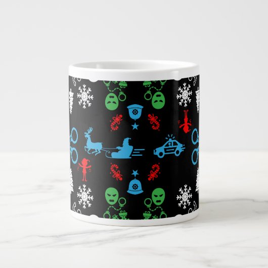 警察クリスマス装飾品 ジャンボコーヒーマグカップ (正面)