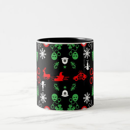 警察クリスマス装飾品 ツートーンマグカップ (中央)