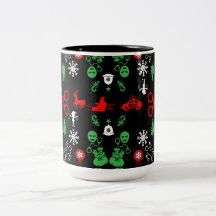 警察クリスマス装飾品 ツートーンマグカップ