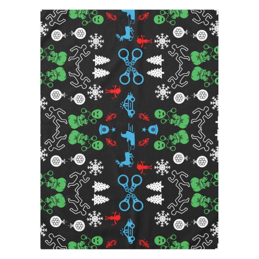 警察クリスマス装飾品 テーブルクロス (正面)