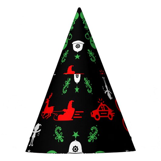 警察クリスマス装飾品 パーティーハット (正面)