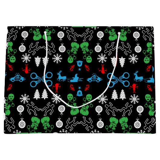 警察クリスマス装飾品 ラージペーパーバッグ (正面)