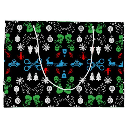 警察クリスマス装飾品 ラージペーパーバッグ (裏面)