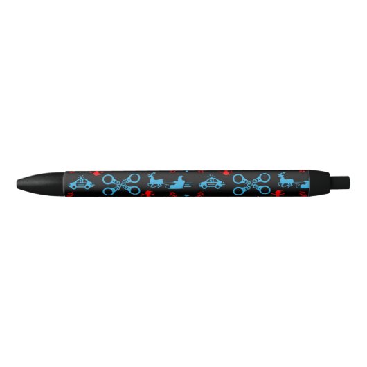 警察クリスマス装飾品 黒ボールペン (正面)