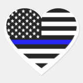 警察サポート旗ハート型シール ハートシール (正面)