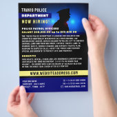 警察シルエット、警察官の募集 チラシ (手)