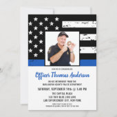 警察シンブルーラインカスタム写真退職 招待状 (正面)