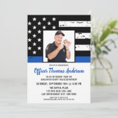 警察シンブルーラインカスタム写真退職 招待状 (スタンド正面)