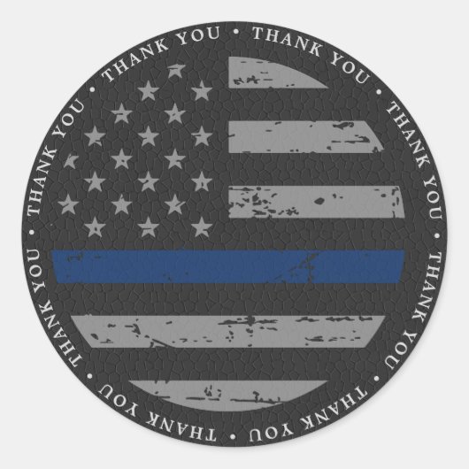 警察シンブルーラインヴィンテージレザーありがとう ラウンドシール (正面)