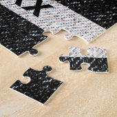 警察シンブルーライン写真アメリカ国旗のモノグラム ジグソーパズル (側面)