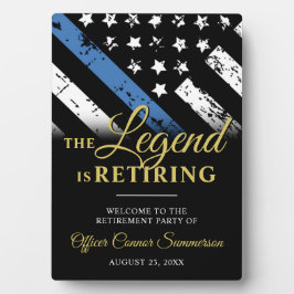 警察シンブルーライン退職パーティー歓迎 フォトプラーク