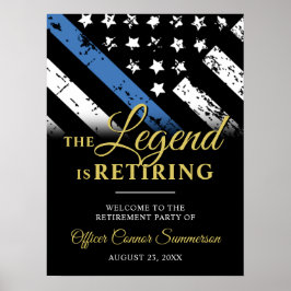 警察シンブルーライン退職パーティー歓迎 ポスター