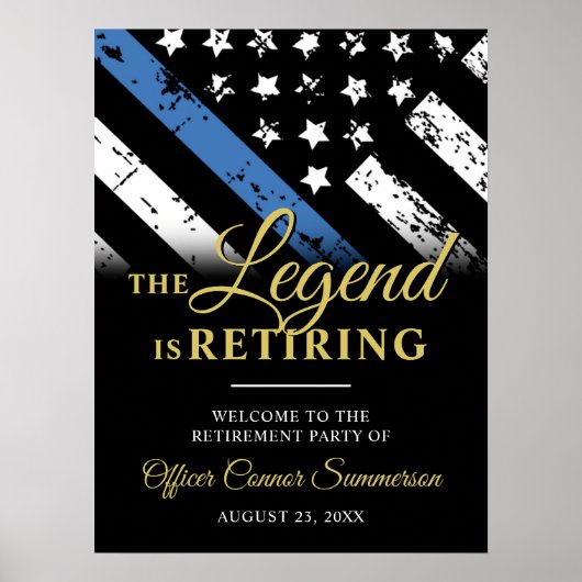 警察シンブルーライン退職パーティー歓迎 ポスター (正面)