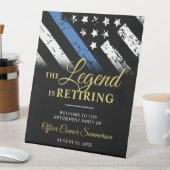 警察シンブルーライン退職パーティー歓迎 台座サイン (インサイチュ)