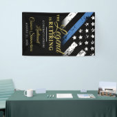 警察シンブルーライン退職パーティー歓迎 横断幕 (トレードショー)