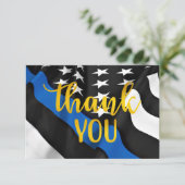 警察シンブルーライン金ゴールドスクリプト法執行部 サンキューカード (スタンド正面)