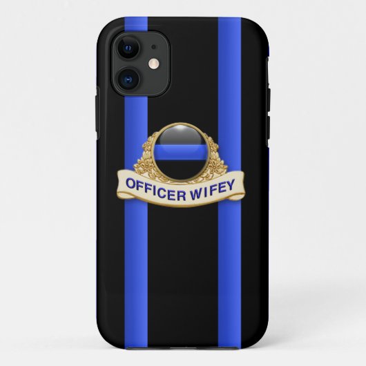 警察シンブルーライン – オフィサーWifey Tough Xtreme Case-Mate iPhoneケース (裏面)