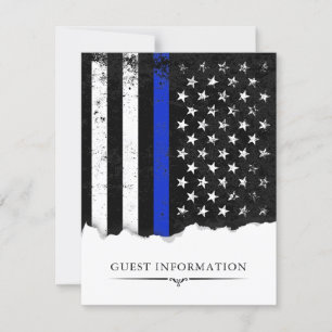警察スタイルアメリカ国旗のパーティー イベントゲスト情報 出欠カード