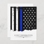 警察スタイルアメリカ国旗のパーティー|イベントゲスト情報 出欠カード (正面/裏面)