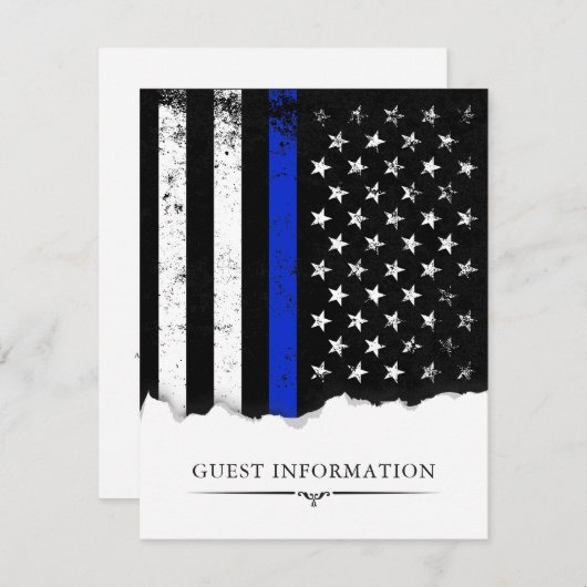 警察スタイルアメリカ国旗のパーティー|イベントゲスト情報 出欠カード (正面/裏面)