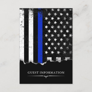 警察スタイルアメリカ国旗パーティー イベントスモールブラック エンクロージャーカード