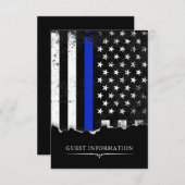 警察スタイルアメリカ国旗パーティー|イベントスモールブラック エンクロージャーカード (正面/裏面)