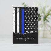 警察スタイルアメリカ国旗パーティー|イベントスモールブラック エンクロージャーカード (スタンド正面)