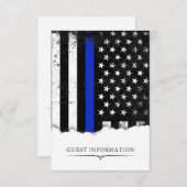 警察スタイルアメリカ国旗パーティー|イベントスモール エンクロージャーカード (正面/裏面)