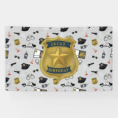 警察テーマのポリスマン・コップの誕生日 横断幕 (横)