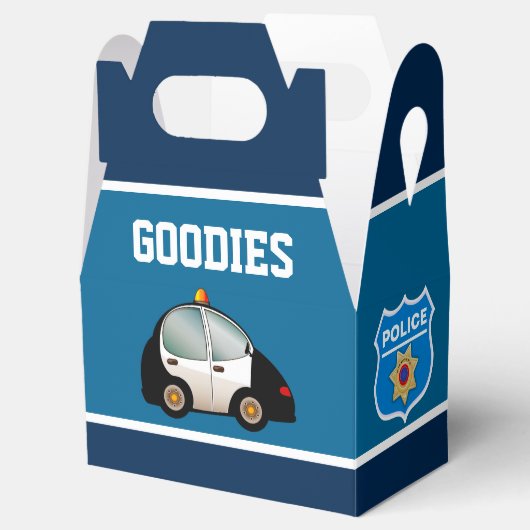 警察テーマ子供の誕生日パーティー フェイバーボックス (オープン)