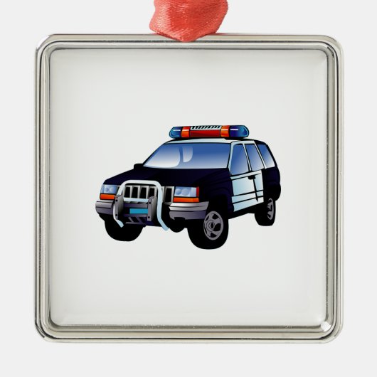 警察デザインカーデジタルアートデスティニー セラミックオーナメント (正面)
