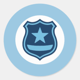警察バッジステッカー ラウンドシール