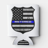 警察バッジブルーライン退職した 缶クーラー (裏面)