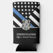 警察バッジ薄いブルーラインアカデミー卒業 スリム缶クーラー (裏面)