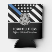 警察バッジ薄いブルーラインアカデミー卒業 缶クーラー (正面)