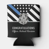 警察バッジ薄いブルーラインアカデミー卒業 缶クーラー (裏面)