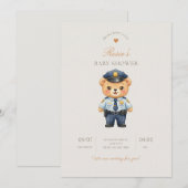 警察バッジ ベビーシャワー招待状 — 法執行機関 招待状 (正面/裏面)